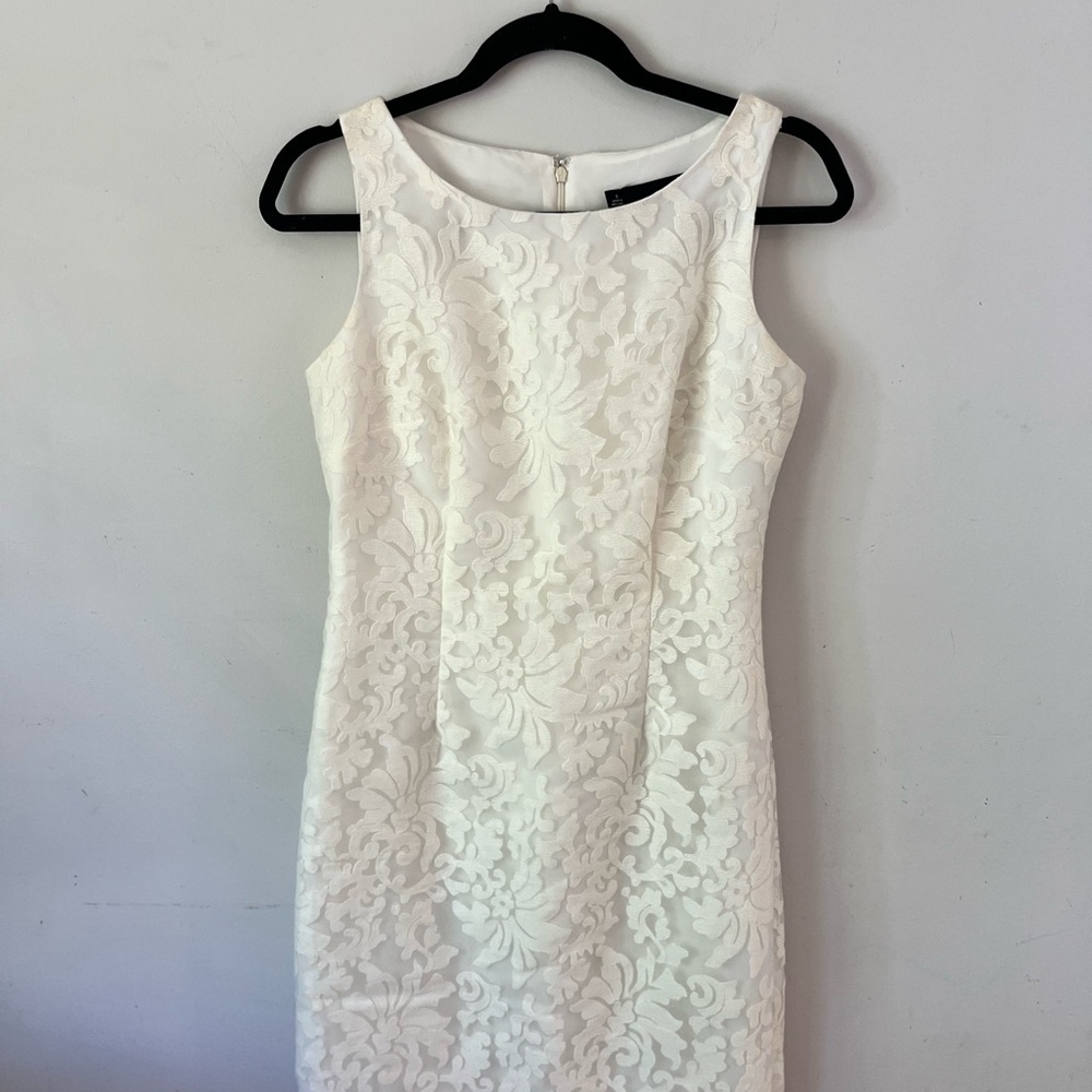 Chetta B White Mini Bridal Dress with Chic Design